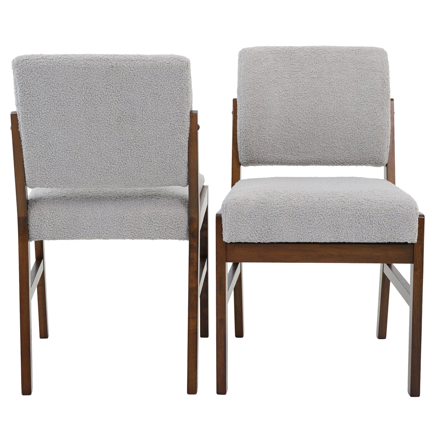 Caldwell Dining Chair Set of 2 - Light Grey Boucle