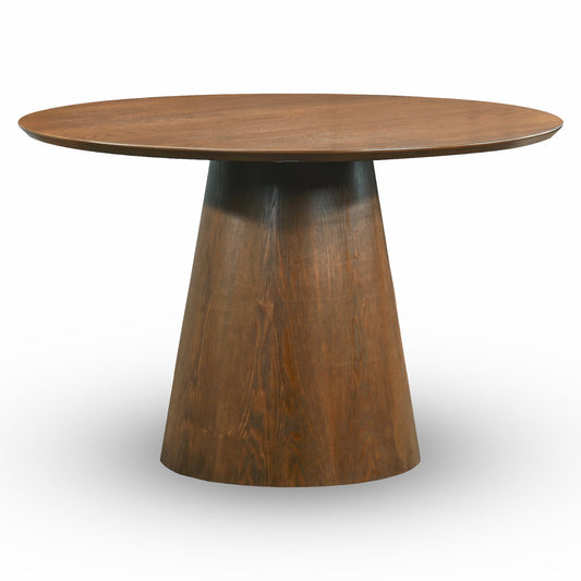 Palamedes Solid Wood Round Table in Walnut