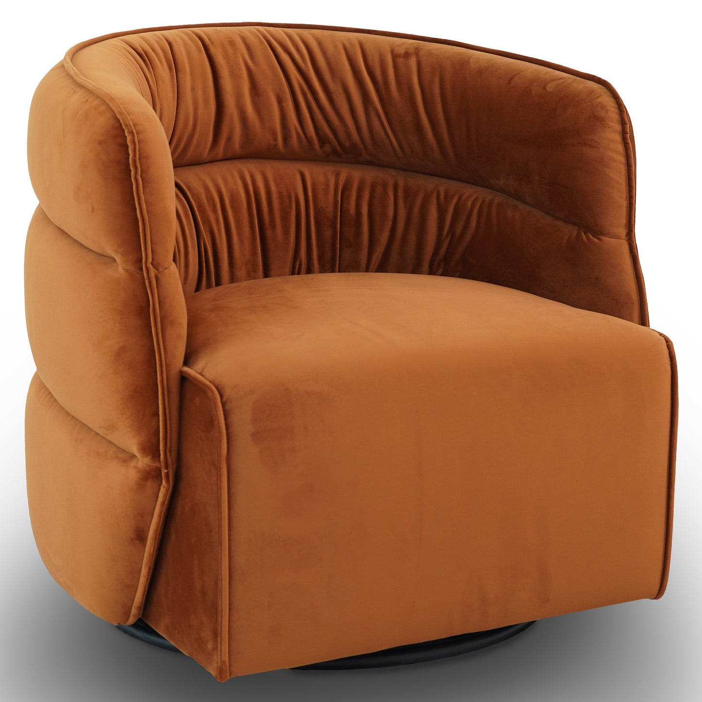 Walden Swivel Chair - Burnt Orange Velvet