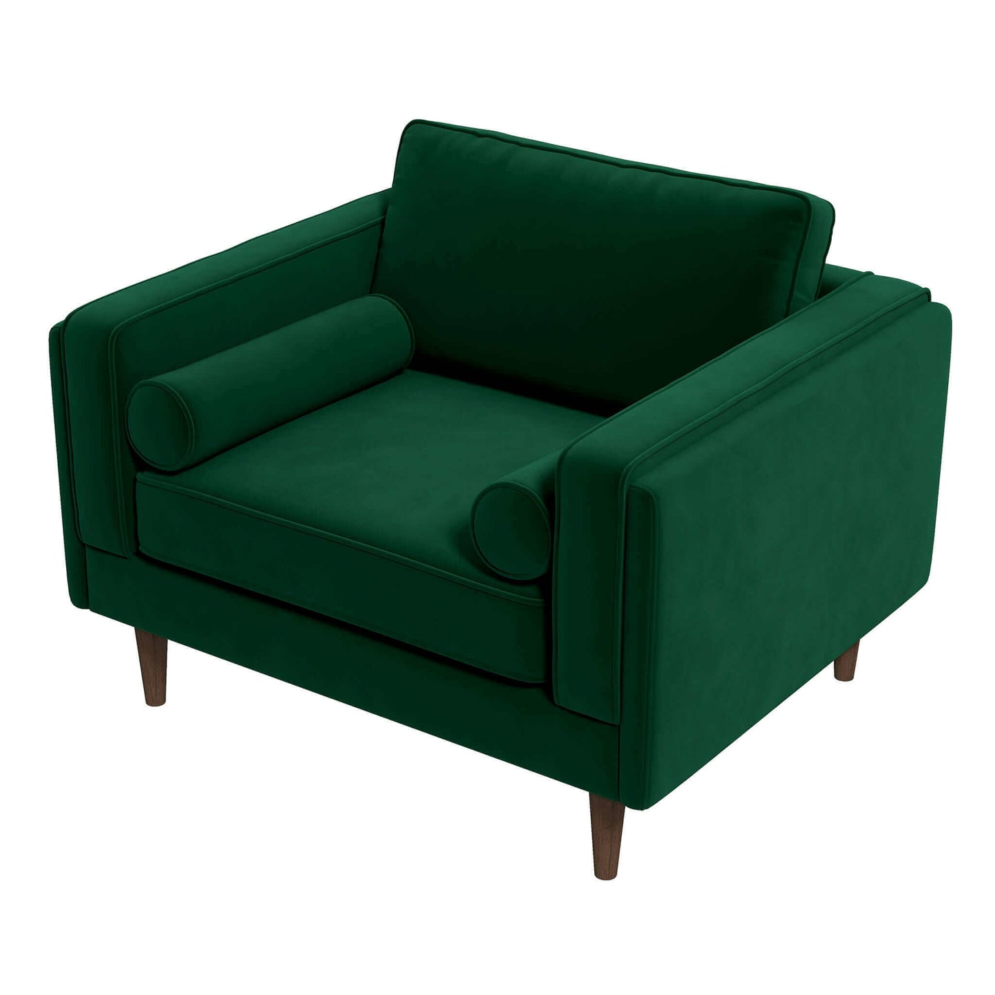 Amber Dark Green Velvet Lounge Chair