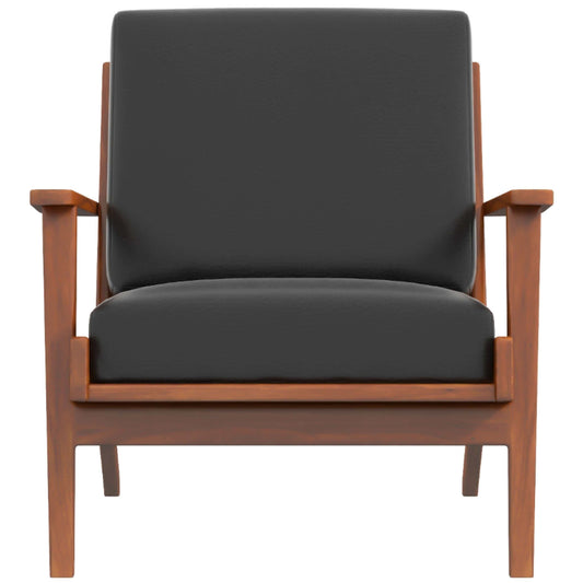 Connor Solid Wood Genuine Leather Lounge Chair