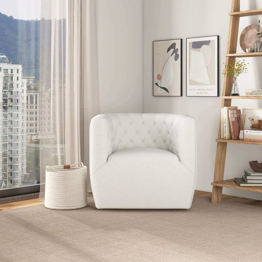 Delaney  Cream Boucle Swivel Chair