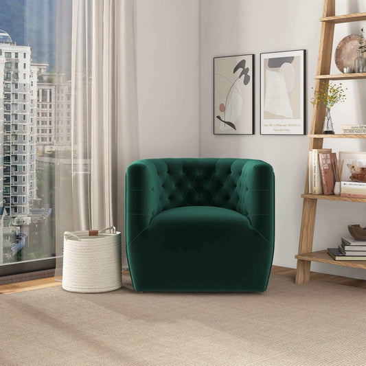 Delaney Green Velvet Swivel Chair