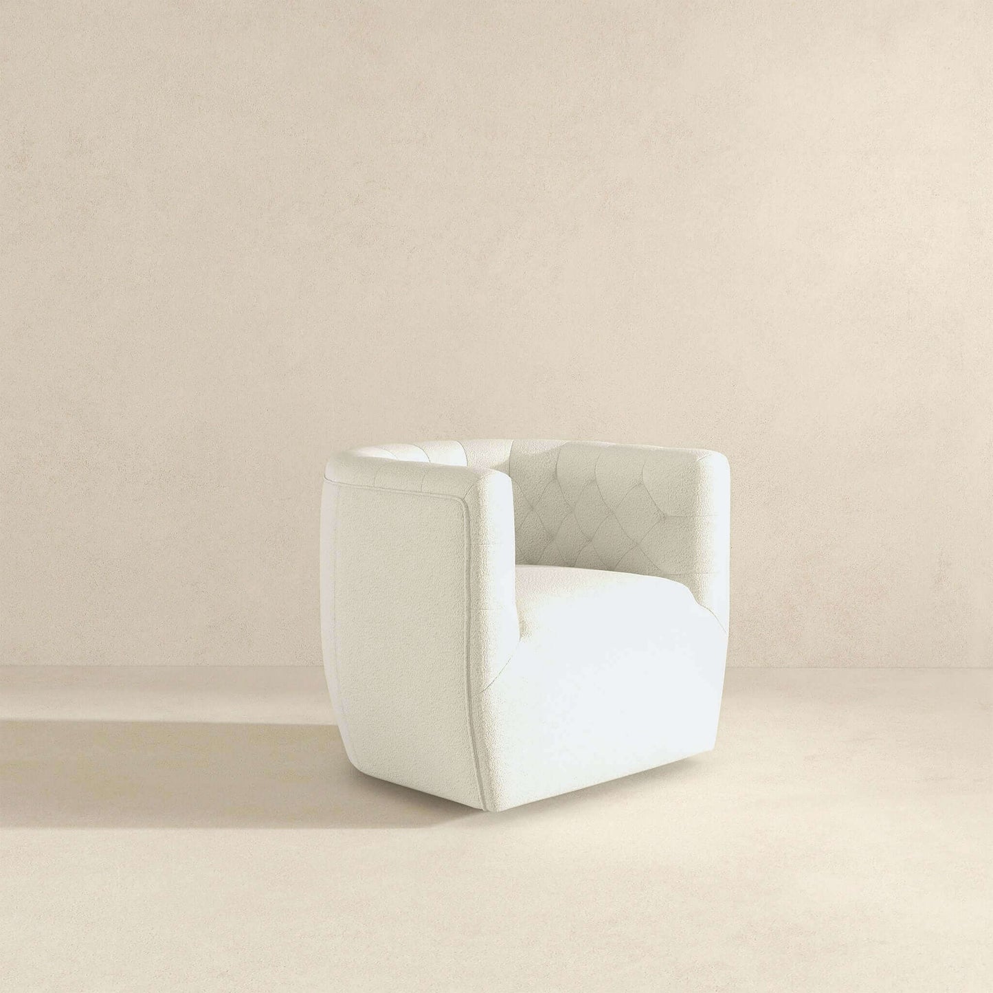 Delaney  Cream Boucle Swivel Chair