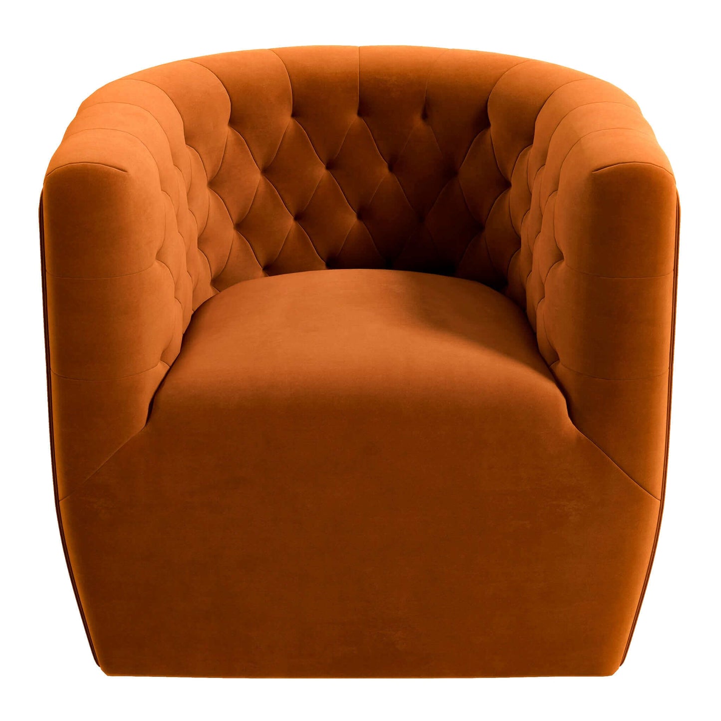 Delaney Burnt Orange Velvet Swivel Chair