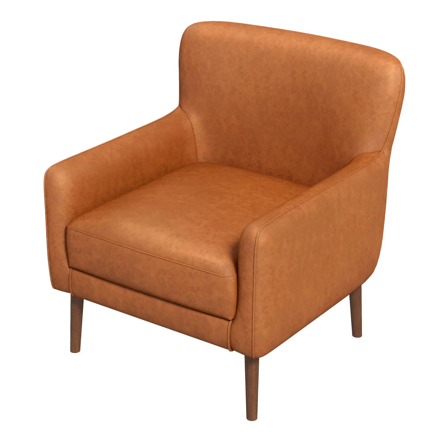 Claire  Genuine Leather Lounge Chair In Tan