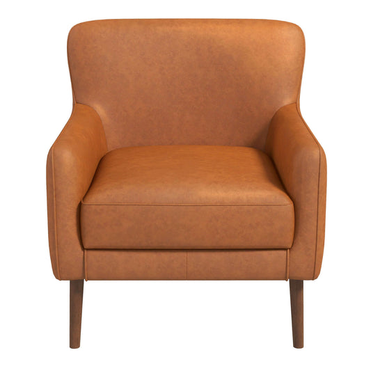 Claire  Genuine Leather Lounge Chair In Tan