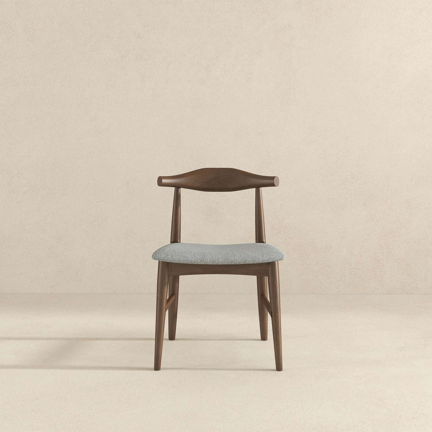 Damian Mid-Century Solid Wood Grey Dining Chair