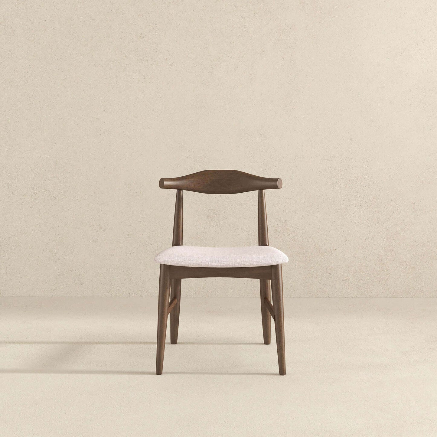 Damian  Solid Wood Beige Dining Chair