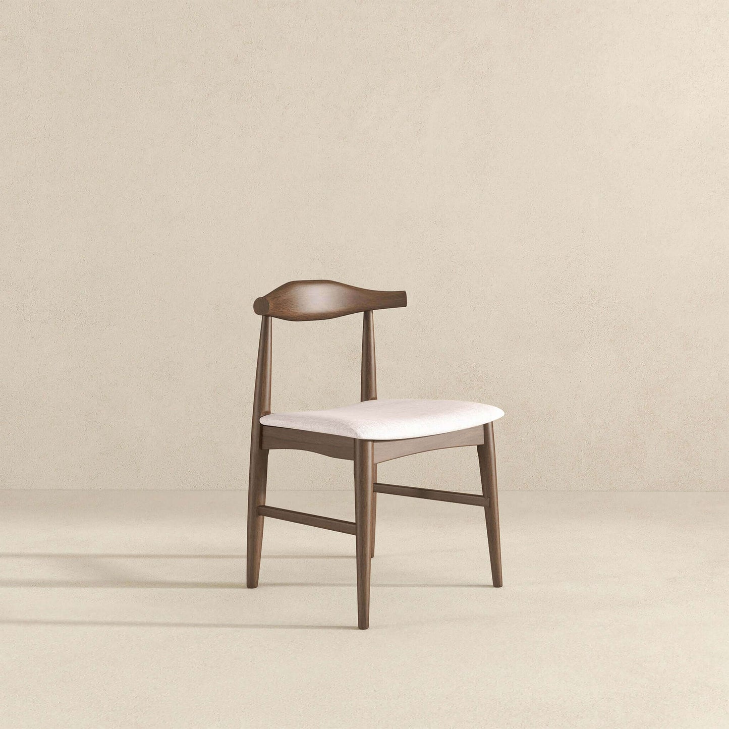 Damian  Solid Wood Beige Dining Chair