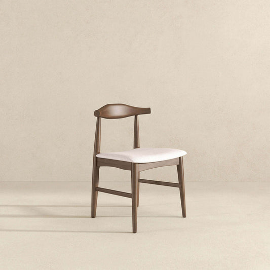 Damian  Solid Wood Beige Dining Chair