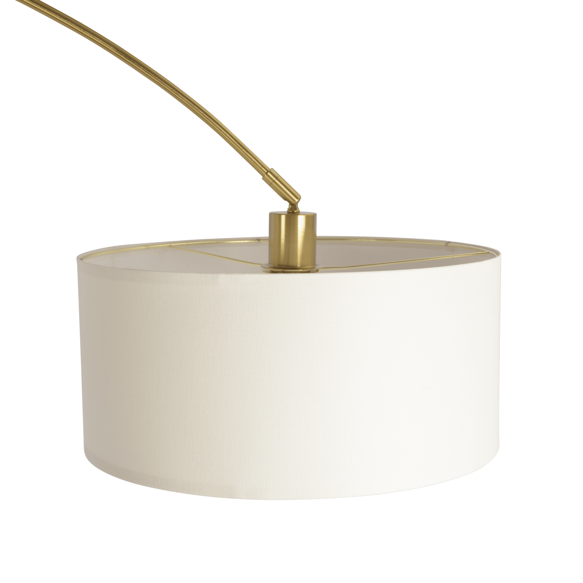 Ambient Arch Gold Brass Floor Lamp with Large Linen Shade - West Lamp