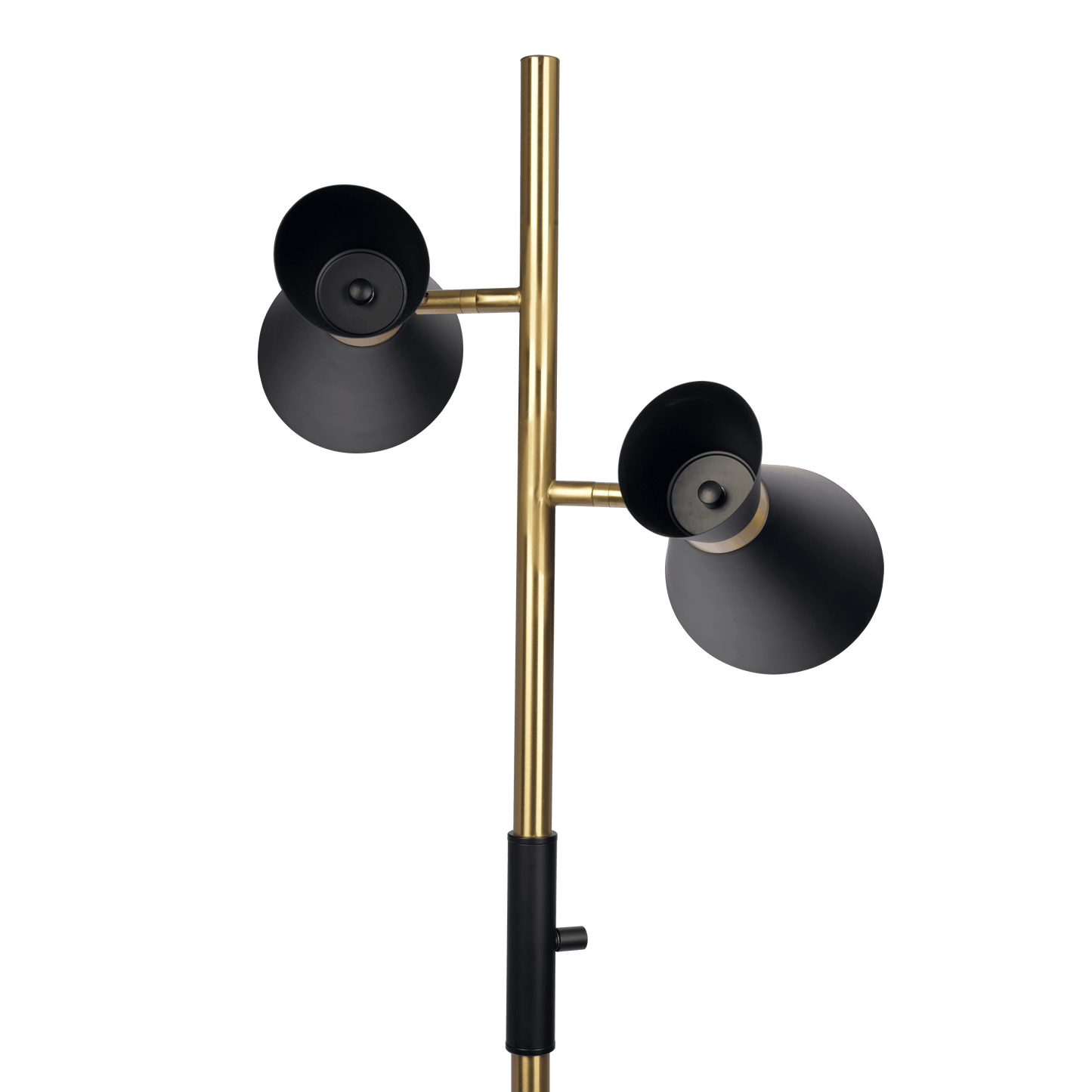 Axis Brassed Gold Floor Lamp with 4-Way Switch Double Spots with Metal Base - West Lamp