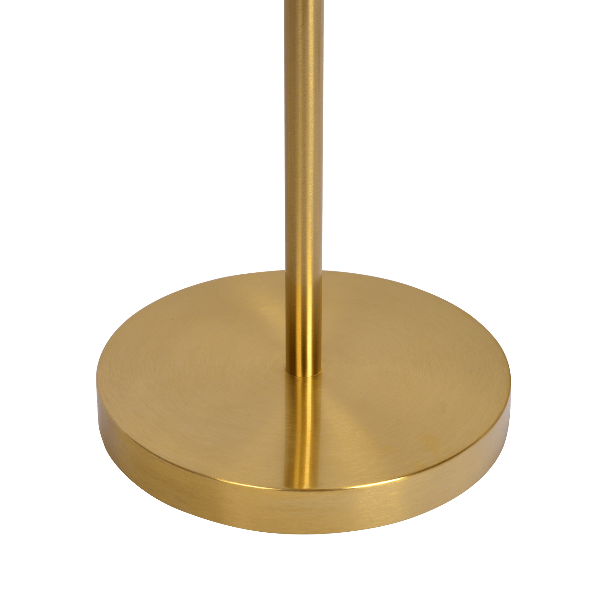 Brilliance Modern Gold Brush Floor Lamp, Opal Glass Shades and Round Metal Base - West Lamp