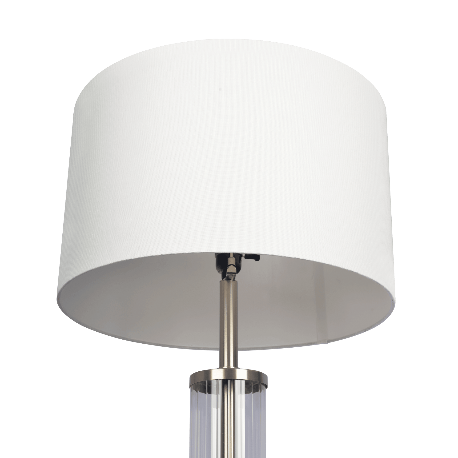 Echo Brushed Nickel Table Lamp with On/Off Switch Clear Glass Body Metal Base - West Lamp