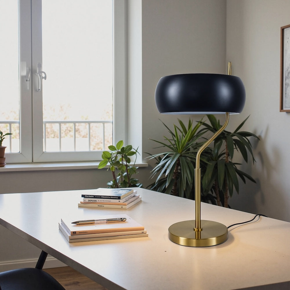 Flux Table Lamp - Black Outer - White Inner