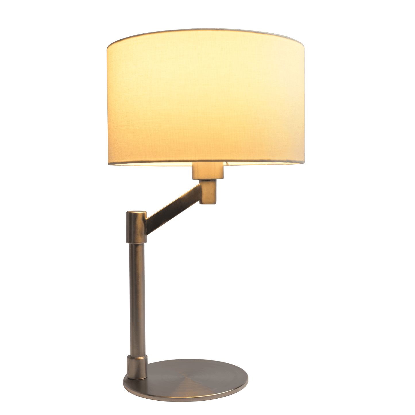 Horizon Brushed Nickel Table Lamp with On/Off Switch Curved Metal Base Linen Shade - West Lamp