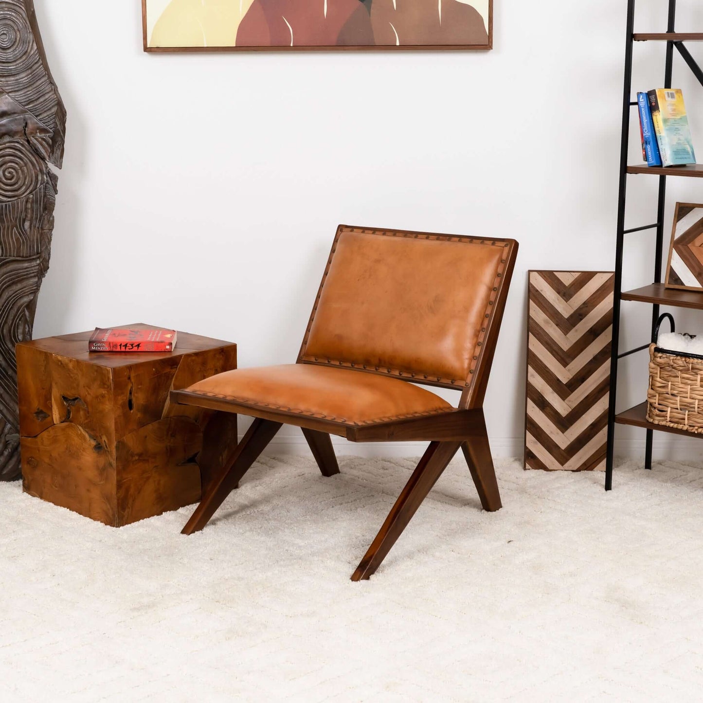 Colin Tan Leather Lounge Chair